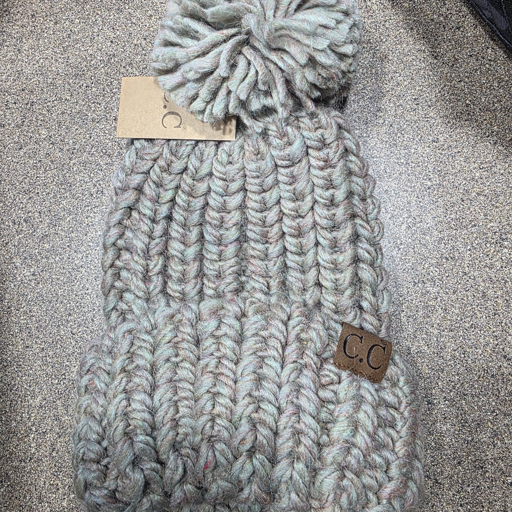 CC Chunky Knit Beanie with Pom